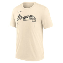 Atlanta Braves Wordmark Tri-Blend T-Shirt - Natural | Nike