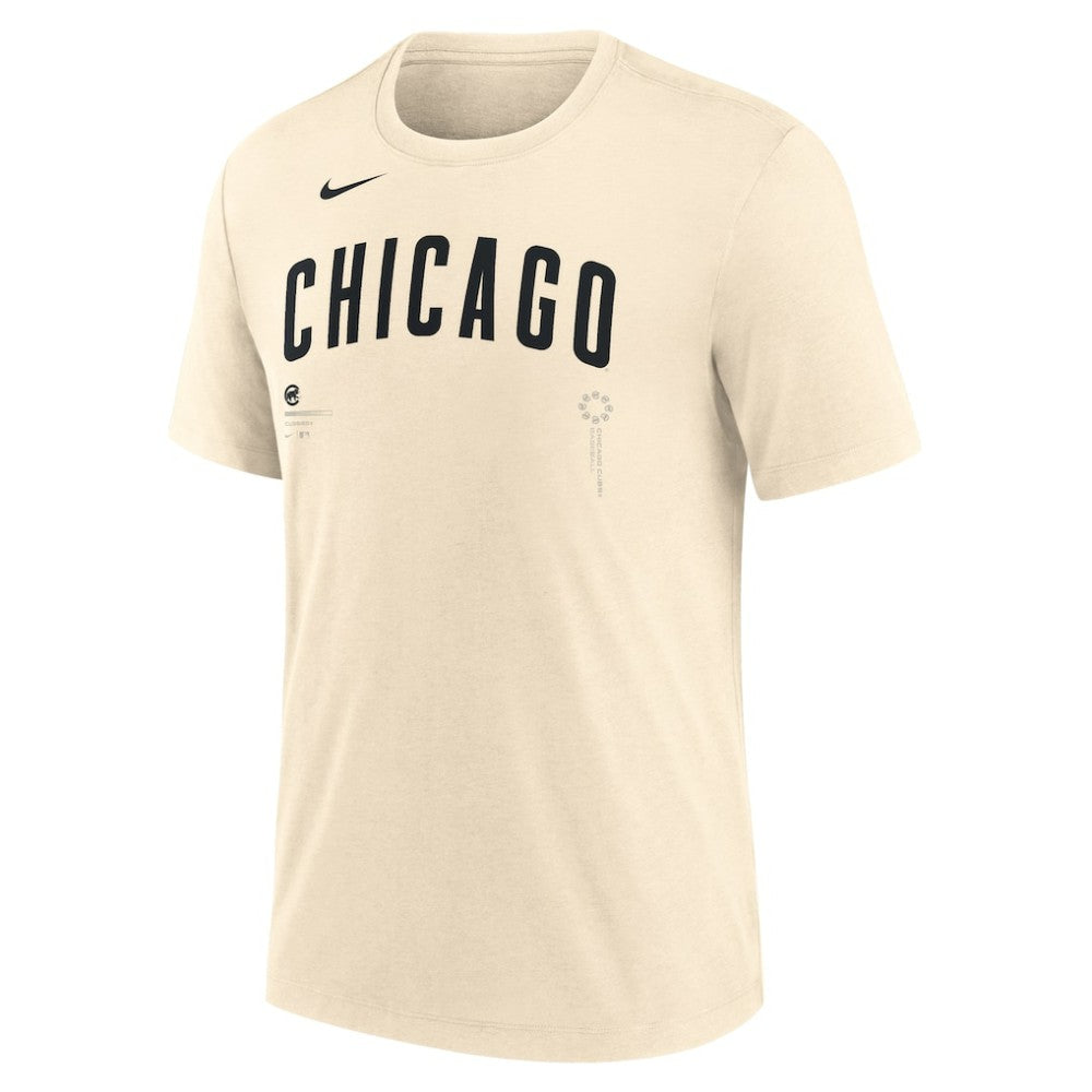 Chicago Cubs Wordmark Tri-Blend T-Shirt - Natural | Nike