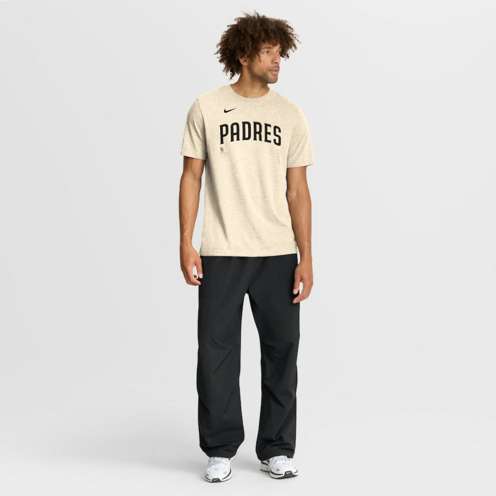 San Diego Padres Wordmark Tri-Blend T-Shirt - Natural | Nike