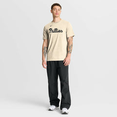 Philadelphia Phillies Wordmark Tri-Blend T-Shirt - Natural | Nike