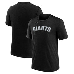 San Francisco Giants Wordmark Tri-Blend T-Shirt - Heather Black | Nike