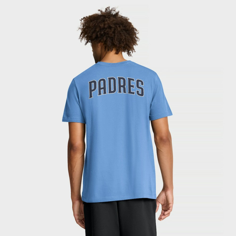 San Diego Padres Record Shattered T-Shirt - Light Blue | Nike