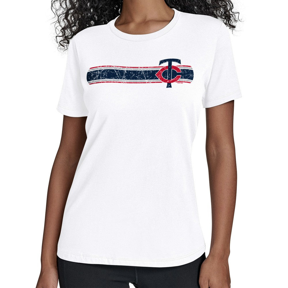 Minnesota Twins Starter Women's Team Stripe T-Shirt - White