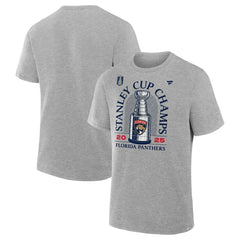 Florida Panthers Fanatics 2025 Stanley Cup Champions Locker Room T-Shirt Heather Gray