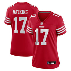 Jordan Watkins San Francisco 49ers Women's Team Game Jersey - Scarlet | Nike for sale