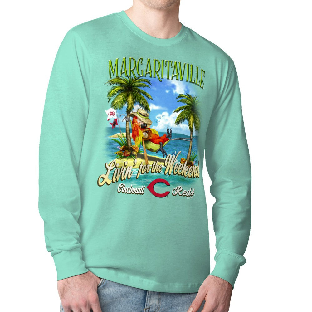 Cincinnati Reds Margaritaville Livin' for the Weekend Long Sleeve T-Shirt - Mint