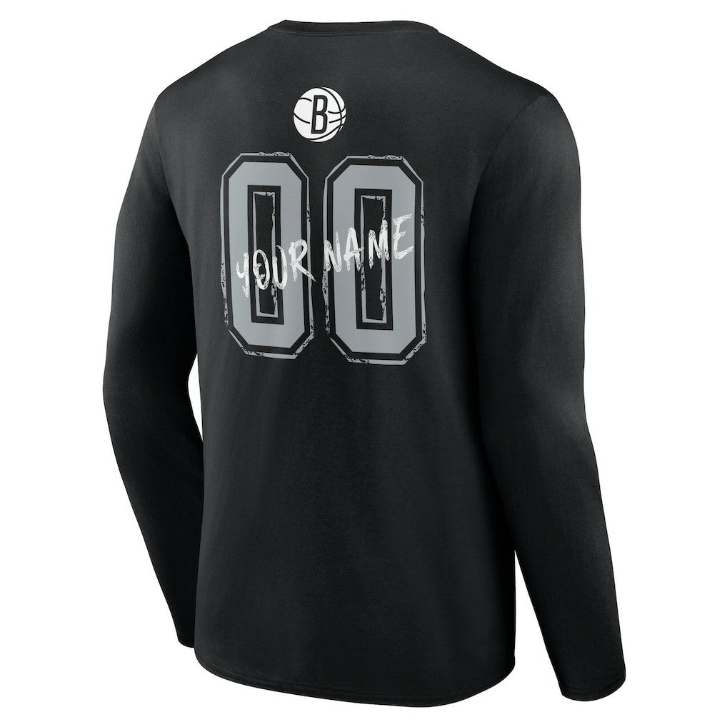 Brooklyn Nets Hustle Custom Long Sleeve T-Shirt - Black online