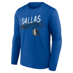 Dallas Mavericks Hustle Custom Long Sleeve T-Shirt sale - Blue on sale