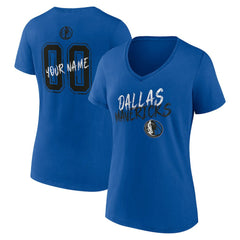Dallas Mavericks Women's Hustle Custom V-Neck T-Shirt sale - Blue shop