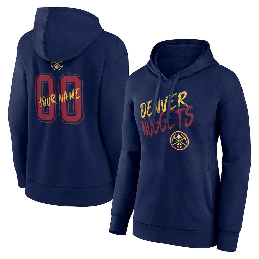 Denver Nuggets Women's Hustle Custom Pullover Hoodie sale - Navy on sale