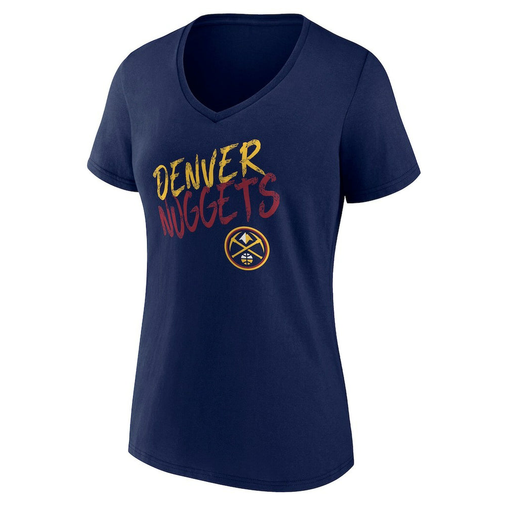 Denver Nuggets Women's Hustle Custom V-Neck T-Shirt sale - Navy cheap