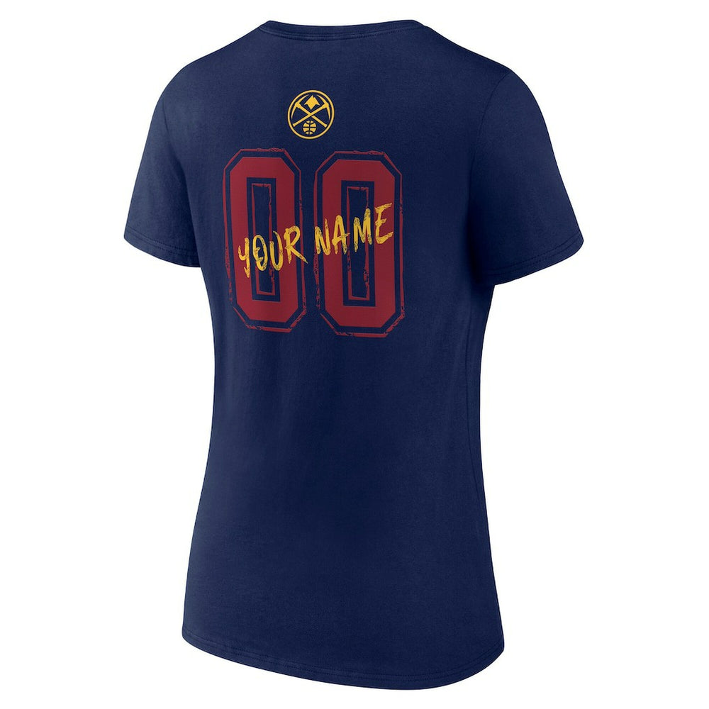 Denver Nuggets Women's Hustle Custom V-Neck T-Shirt sale - Navy cheap