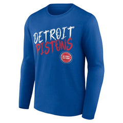 Detroit Pistons Hustle Custom Long Sleeve T-Shirt sale - Blue shop