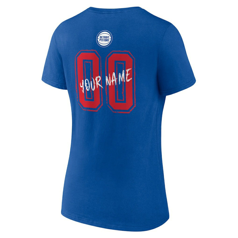Detroit Pistons Women's Hustle Custom V-Neck T-Shirt sale - Blue for sale
