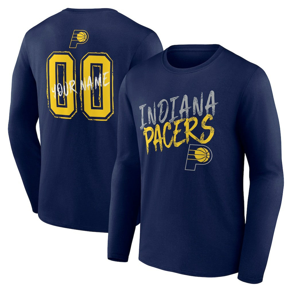 Indiana Pacers Hustle Custom Long Sleeve T-Shirt - Navy discount