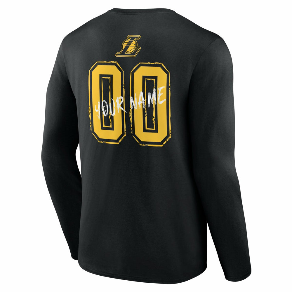 Los Angeles Lakers Hustle Custom Long Sleeve T-Shirt - Black cheap