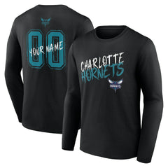 Charlotte Hornets Hustle Custom Long Sleeve T-Shirt - Black outlet