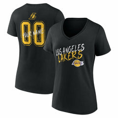 Los Angeles Lakers Women's Hustle Custom V-Neck T-Shirt - Black cheap
