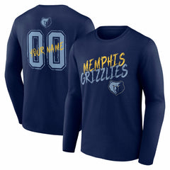 Memphis Grizzlies Hustle Custom Long Sleeve T-Shirt - Navy discount