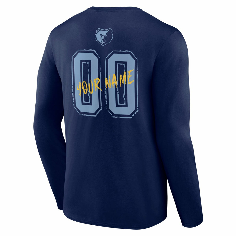 Memphis Grizzlies Hustle Custom Long Sleeve T-Shirt - Navy discount