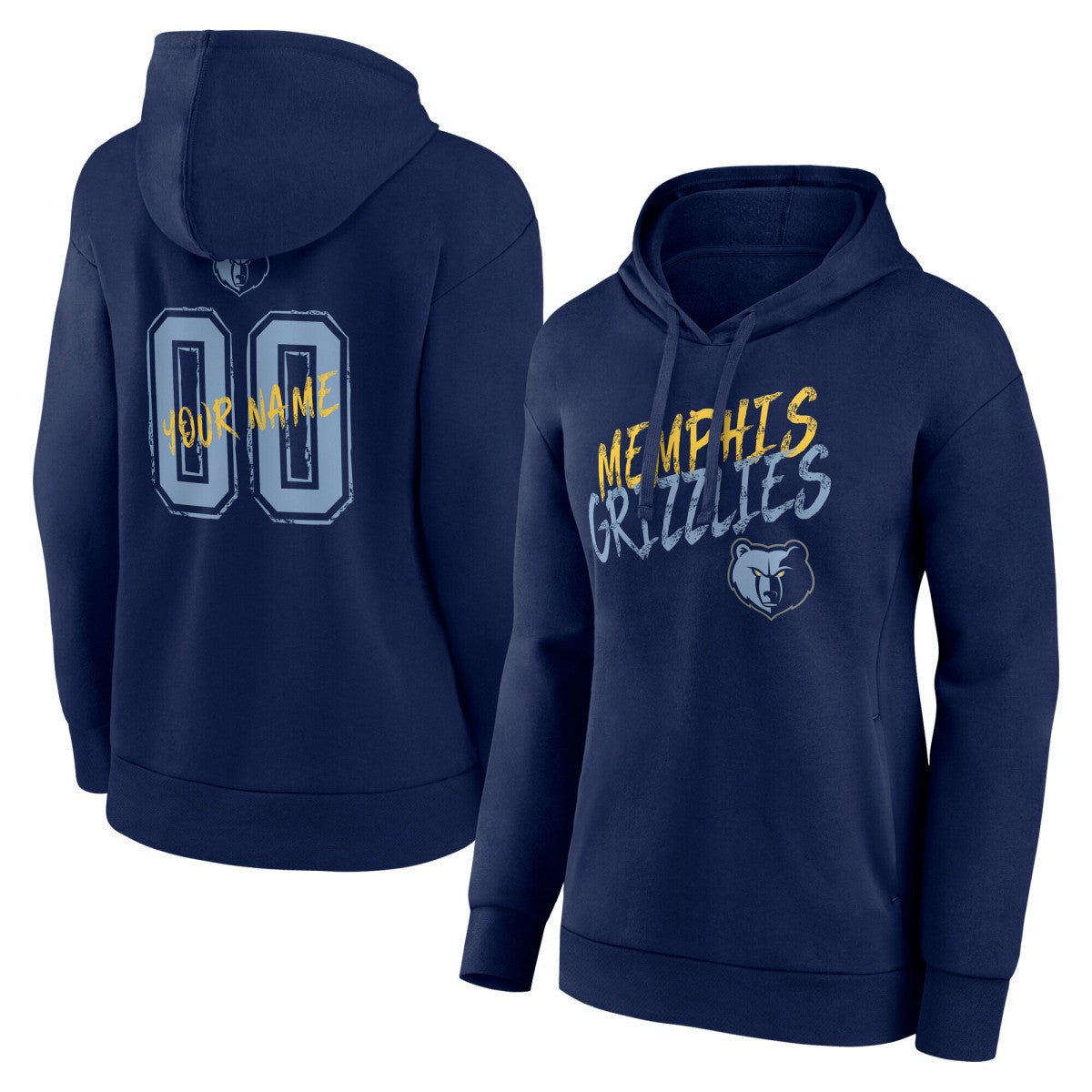 Memphis Grizzlies Women's Hustle Custom Pullover Hoodie - Navy cheap