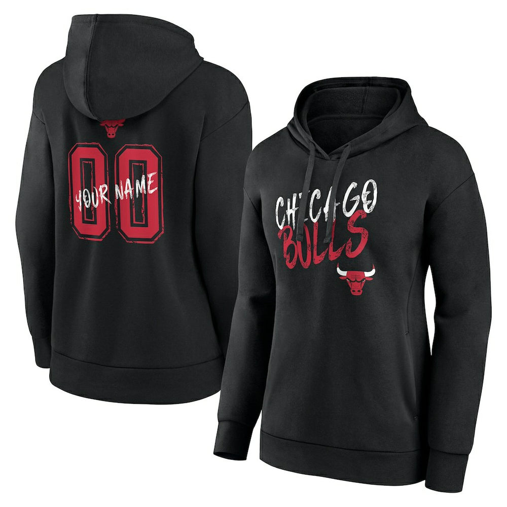 Chicago Bulls Women's Hustle Custom Pullover Hoodie sale - Black shop