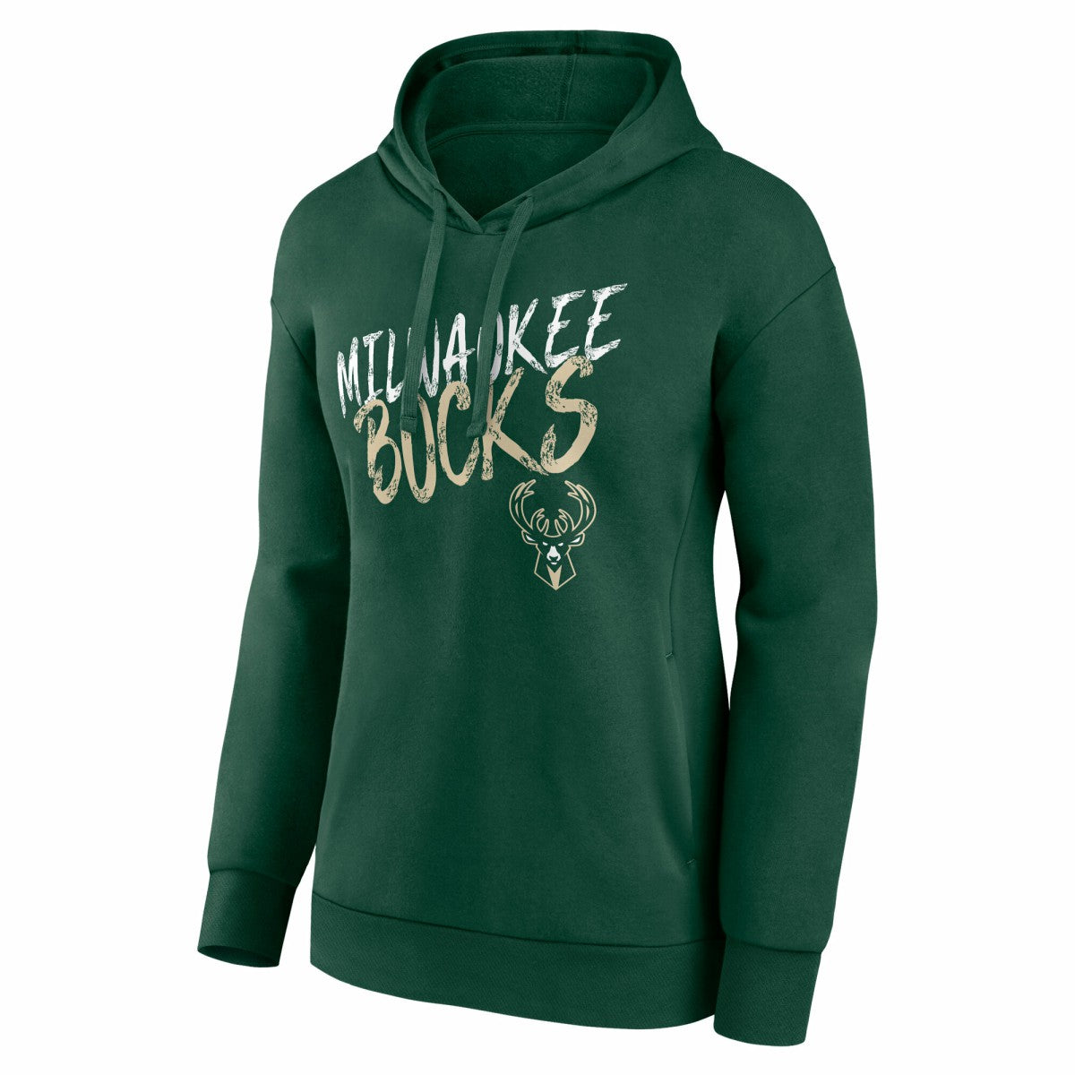 Milwaukee Bucks Women's Hustle Custom Pullover Hoodie - Hunter Green on sale