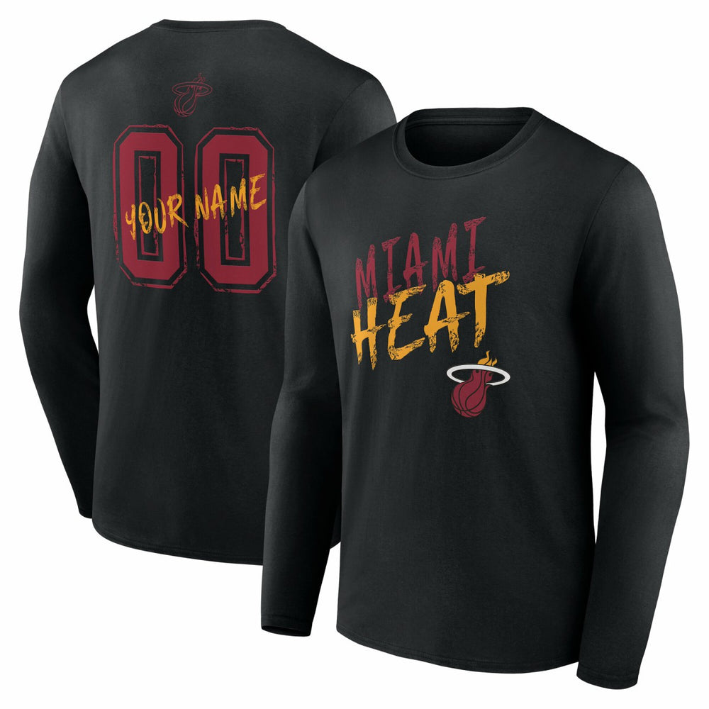 Miami Heat Hustle Custom Long Sleeve T-Shirt - Black outlet