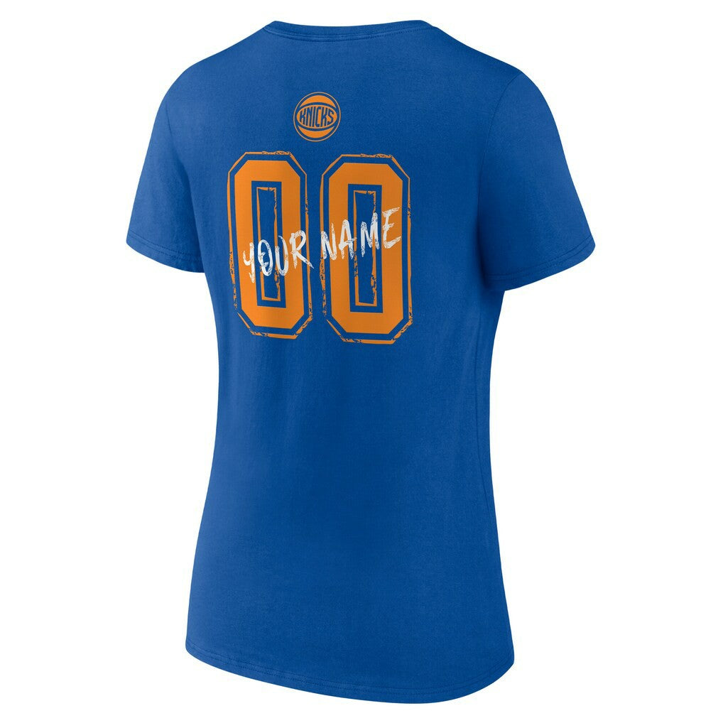 New York Knicks Women's Hustle Custom V-Neck T-Shirt - Blue on sale