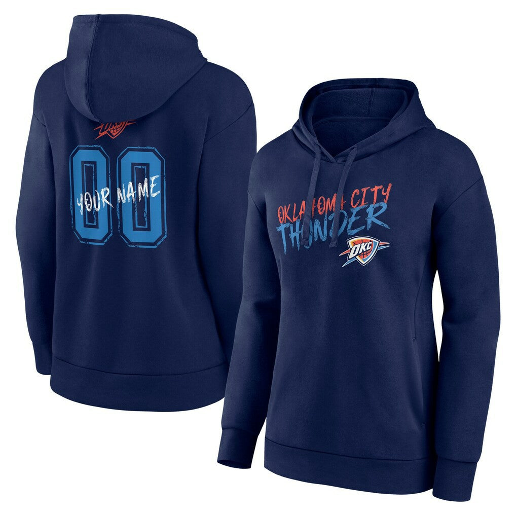 Oklahoma City Thunder Women's Hustle Custom Pullover Hoodie - Navy sale