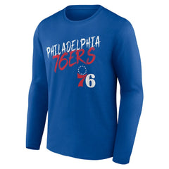 Philadelphia 76ers Hustle Custom Long Sleeve T-Shirt - Royal cheap
