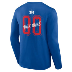 Philadelphia 76ers Hustle Custom Long Sleeve T-Shirt - Royal cheap