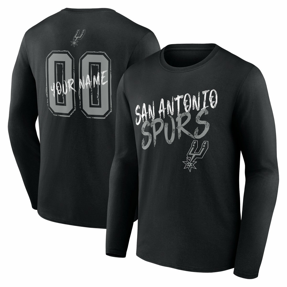 San Antonio Spurs Hustle Custom Long Sleeve T-Shirt - Black cheap