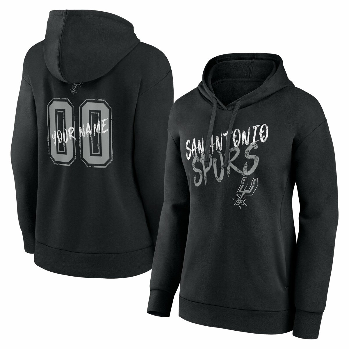San Antonio Spurs Women's Hustle Custom Pullover Hoodie - Black sale