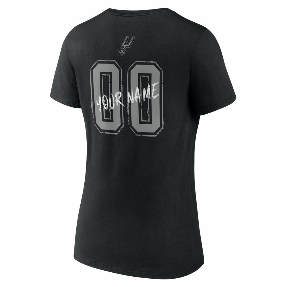San Antonio Spurs Women's Hustle Custom V-Neck T-Shirt - Black discount