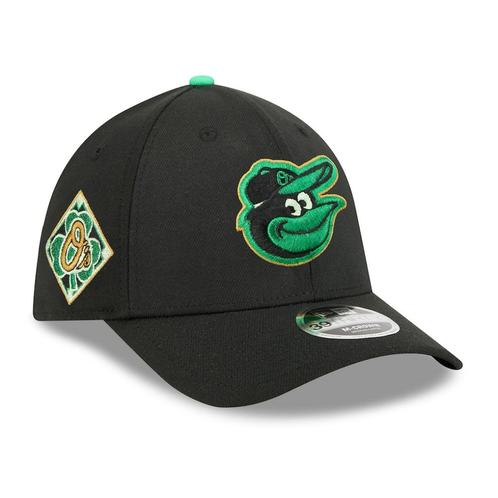 Baltimore Orioles 2026 St. Patrick's Day 39THIRTY Flex Hat - Black | New Era