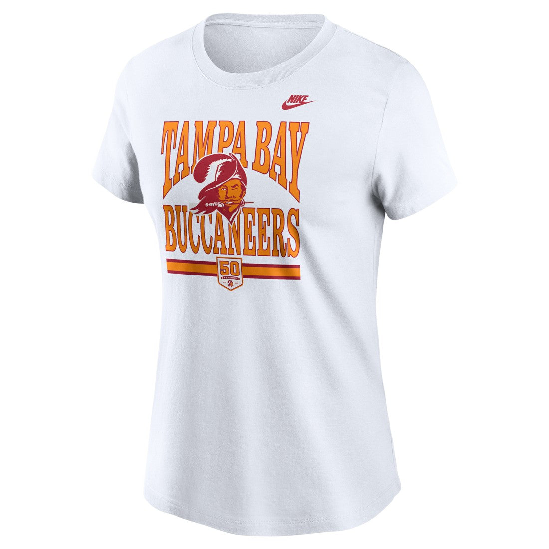 Tampa Bay Buccaneers Women's 50th Season T-Shirt - White | Nike on sale
