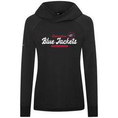 Columbus Blue Jackets Levelwear Women's Slender Monument Raglan Pullover Hoodie Black