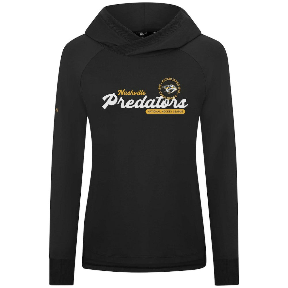 Nashville Predators Levelwear Women's Slender Monument Raglan Pullover Hoodie Black