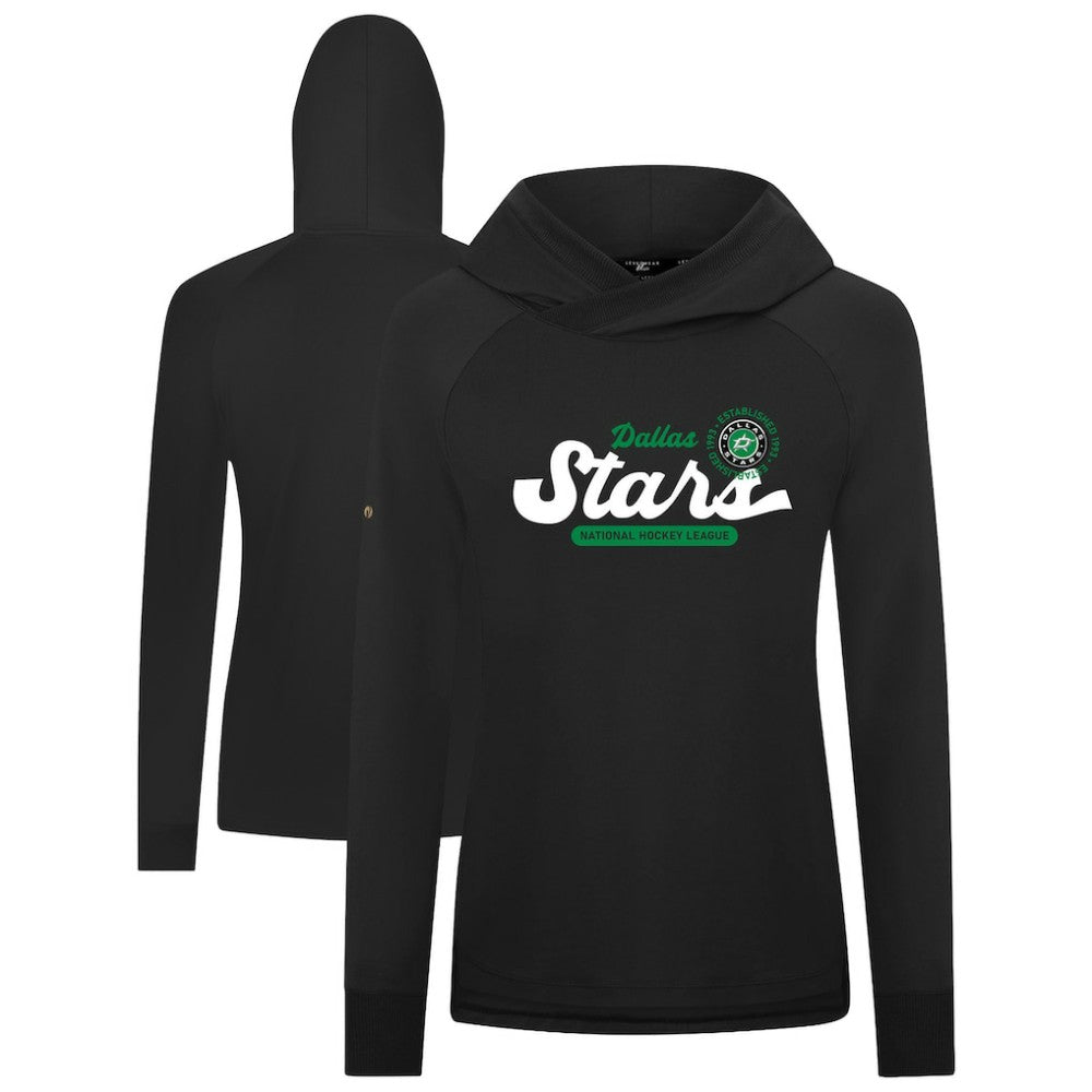 Dallas Stars Levelwear Women's Slender Monument Raglan Pullover Hoodie Black