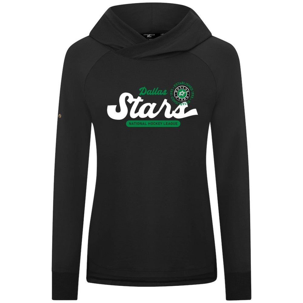Dallas Stars Levelwear Women's Slender Monument Raglan Pullover Hoodie Black