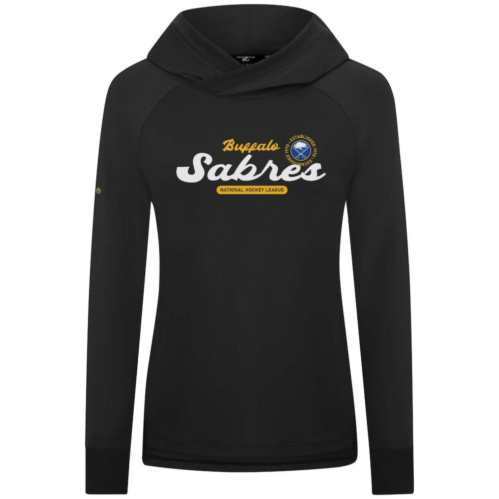 Buffalo Sabres Levelwear Women's Slender Monument Raglan Pullover Hoodie Black
