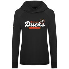 Anaheim Ducks Levelwear Women's Slender Monument Raglan Pullover Hoodie Black
