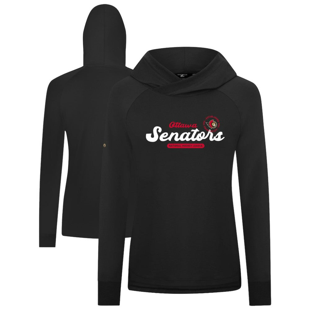 Ottawa Senators Levelwear Women's Slender Monument Raglan Pullover Hoodie Black