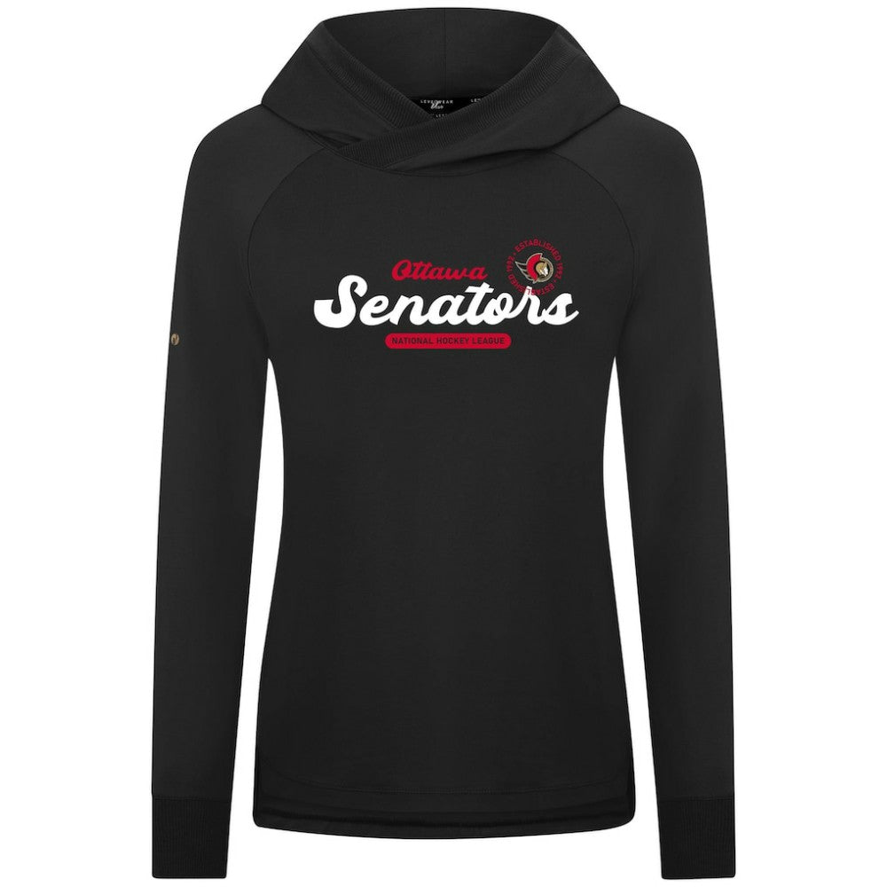 Ottawa Senators Levelwear Women's Slender Monument Raglan Pullover Hoodie Black