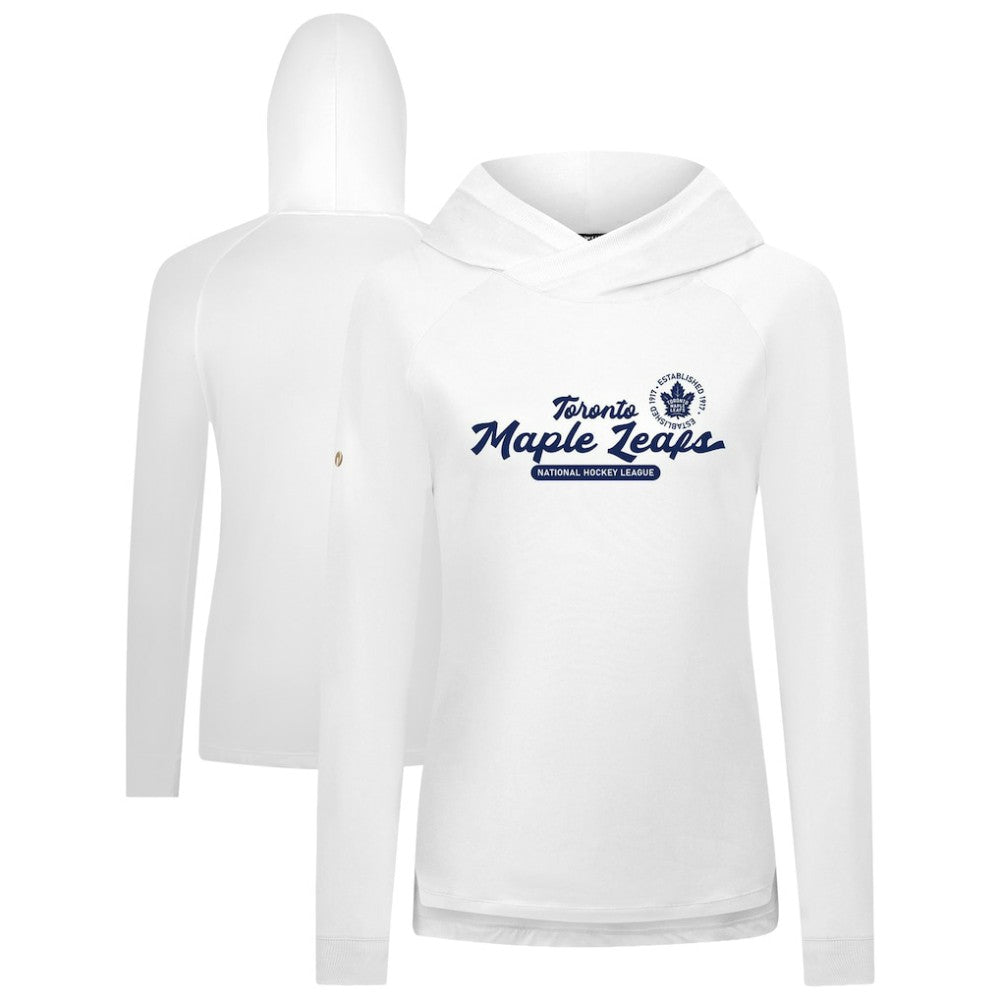 Toronto Maple Leafs Levelwear Women's Slender Monument Raglan Pullover Hoodie White