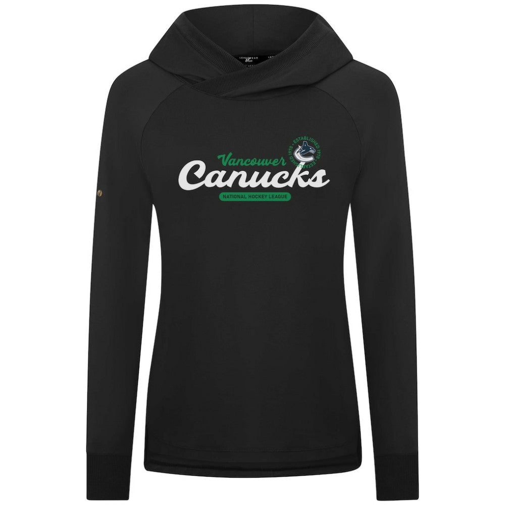 Vancouver Canucks Levelwear Women's Slender Monument Raglan Pullover Hoodie Black