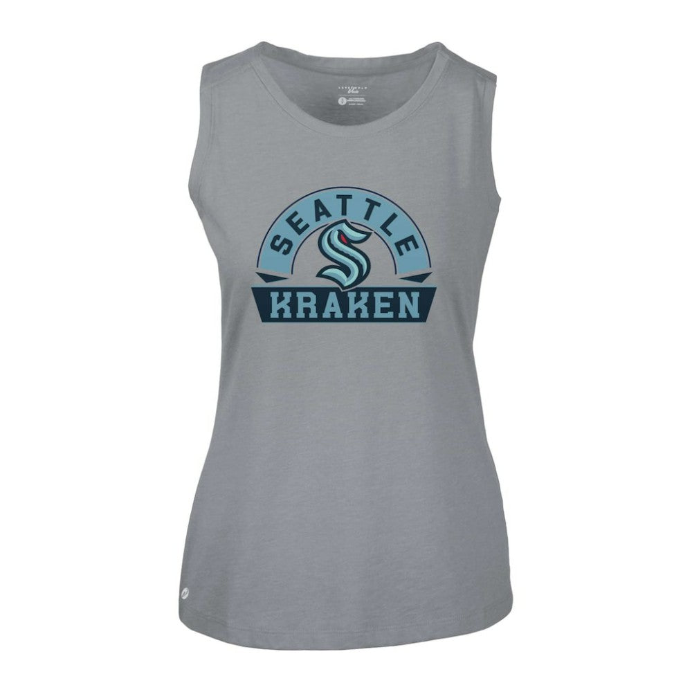 Seattle Kraken Levelwear Women's Macy Banner Arch Tank Top Gray
