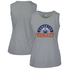 Edmonton Oilers Levelwear Women's Macy Banner Arch Tank Top Gray