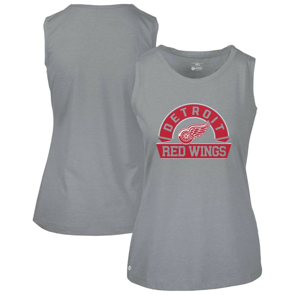 Detroit Red Wings Levelwear Women's Macy Banner Arch Tank Top Gray